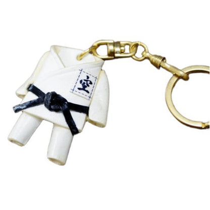 Karate Gi Uniform Leather Keychain(L)