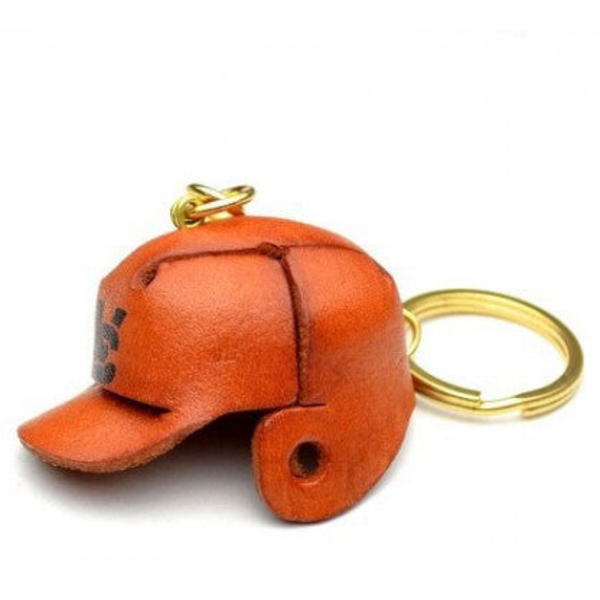 Baseball Helmet Leather Keychain(L)