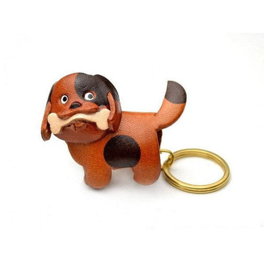 Chubby Dog Leather Keychain(L)