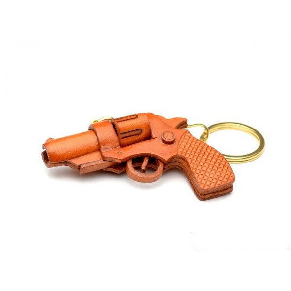 Gun (Pistol) Leather Keychain(L)