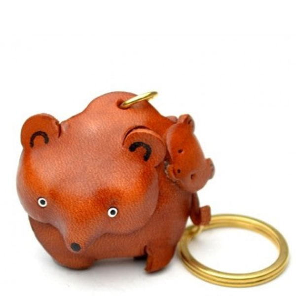 Bear Family Leather Keychain(L)