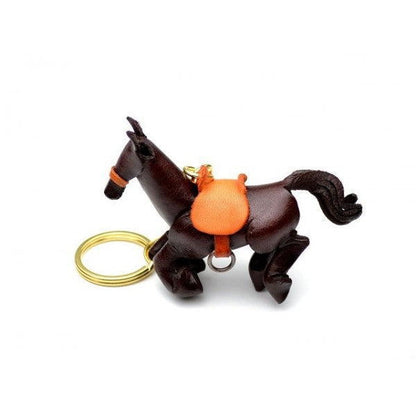 Galloping Horse Leather Keychain(L)