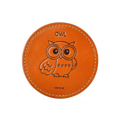 Leather Coaster Owl