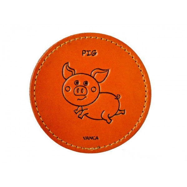Leather Coaster Pig