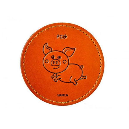 Leather Coaster Pig