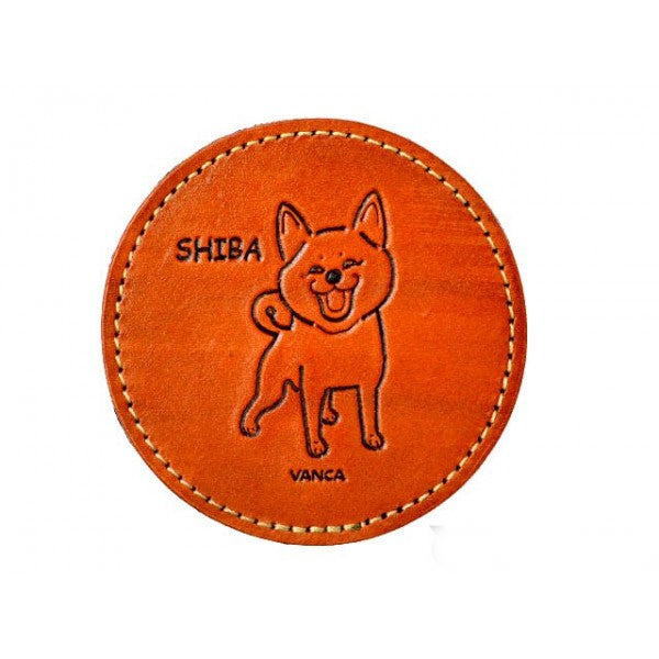 Leather Coaster Shiba