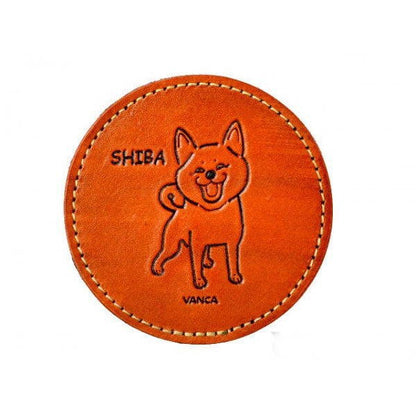 Leather Coaster Shiba