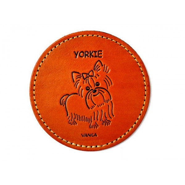 Leather Coaster Yorkshire Terrier