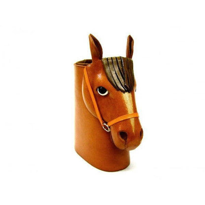Horse Head Camel Brown Handmade Leather Eyeglasses Holder/Stand #26208
