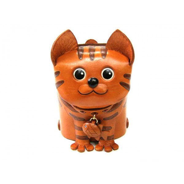 Tabby Cat Handmade Leather Eyeglasses Holder/Stand #26202