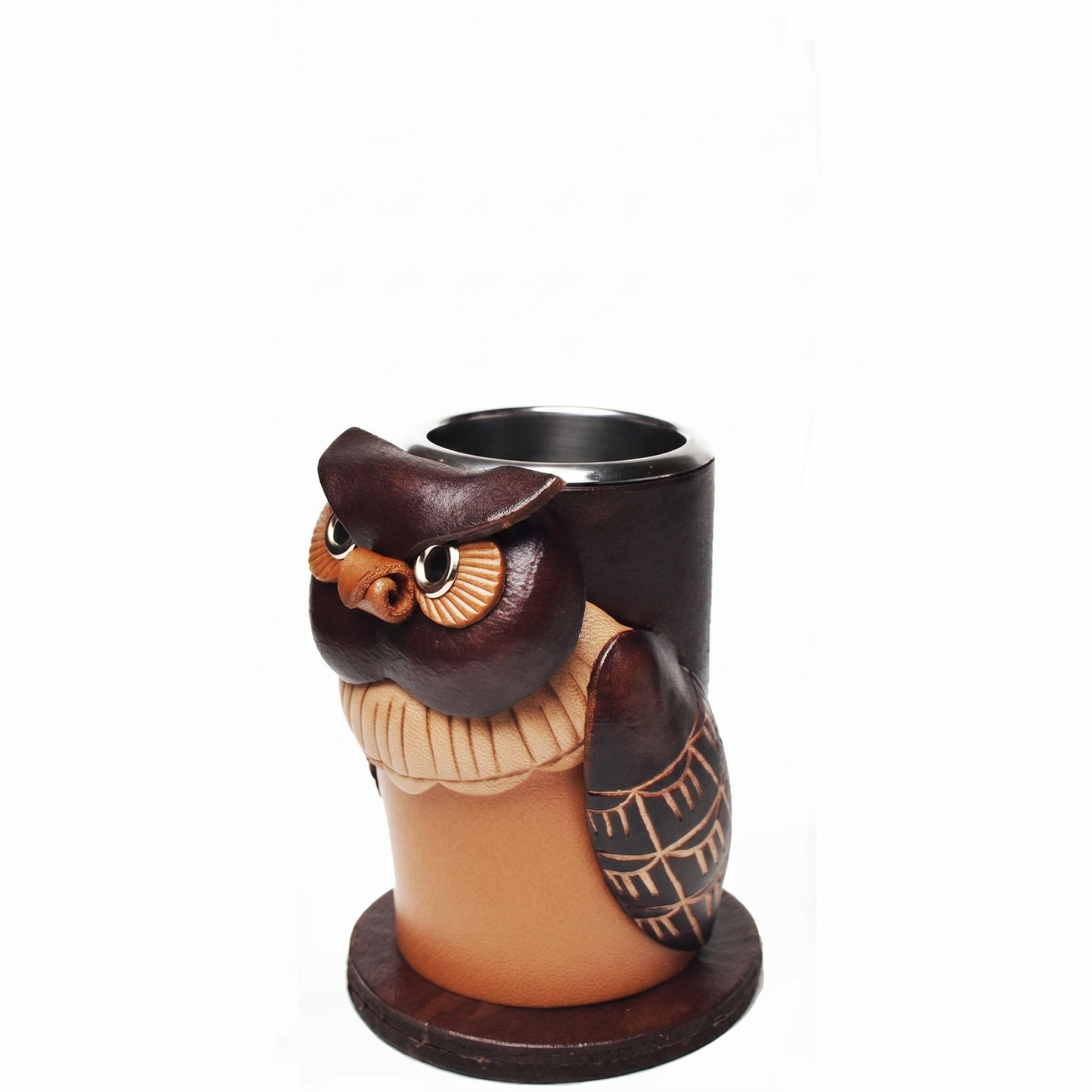Owl Leather Pen stand