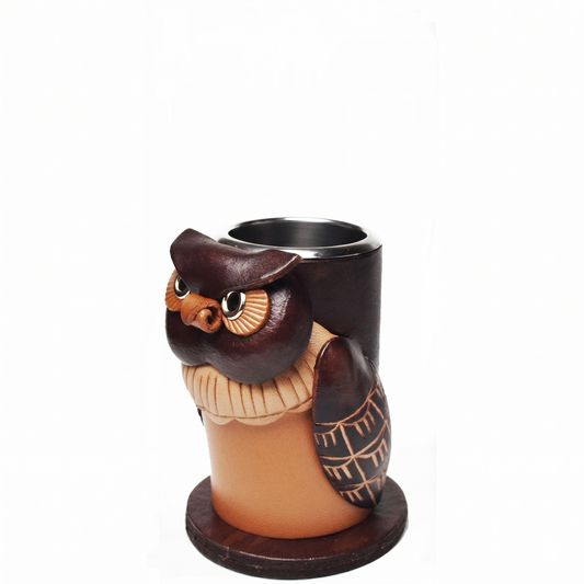 Owl Leather Pen stand