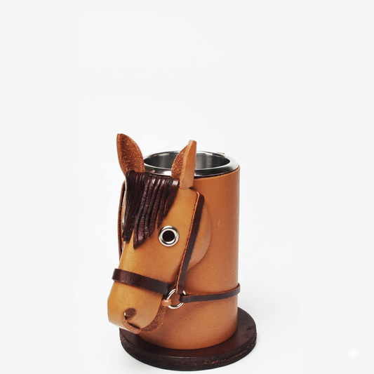 Horse Leather Pen stand