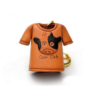 Cow T-shirt Leather Keychain