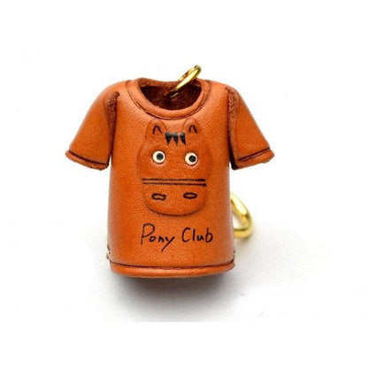 Horse T-shirt Leather Keychain
