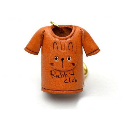 Rabbit T-shirt Leather Keychain