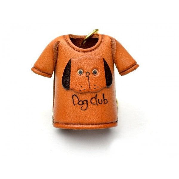Dog T-shirt Leather Keychain