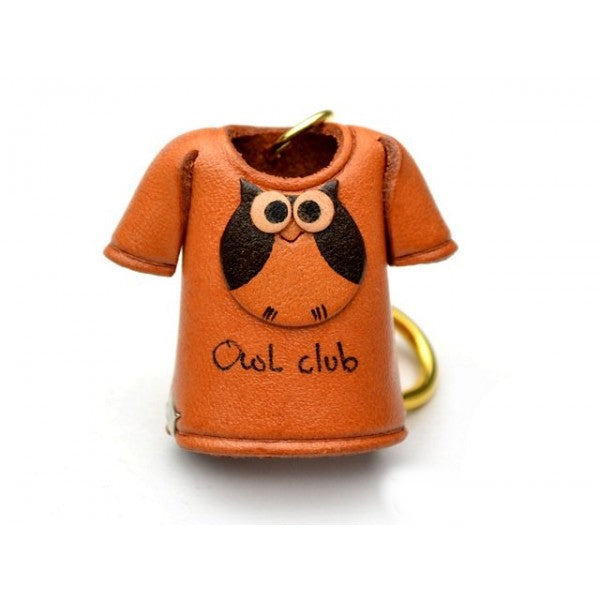 Owl T-shirt Leather Keychain