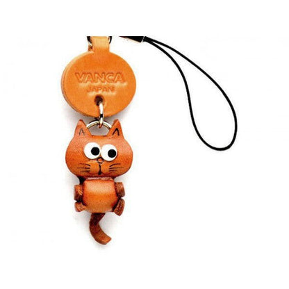 Cat Japanese Leather Cellularphone Charm Mascot
