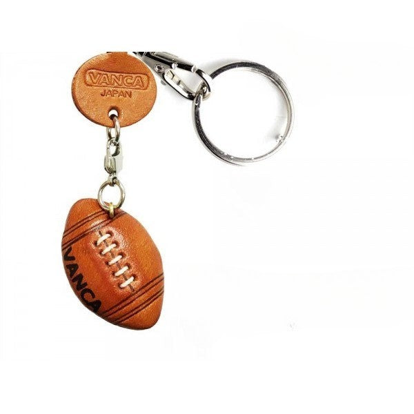 Rugby Ball/American Football Leather Keychain