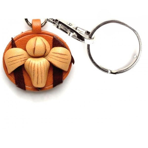 Iris Leather Flower Keychain