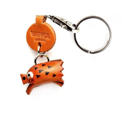 Wild Boar Leather Keychains Little Zodiac Mascot