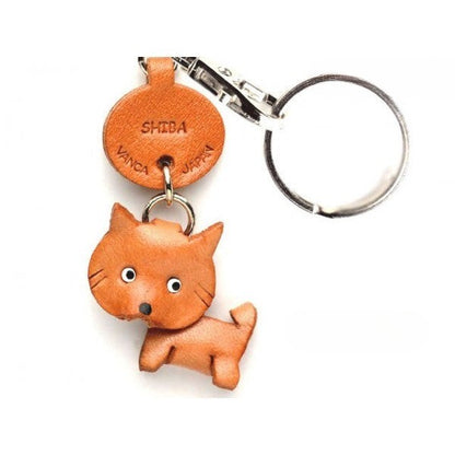 Shiba Dog Genuine Leather Dog Keychain - Handcrafted 3D, Unique Pet Keepsake, Bag Charm, Dog Lover Gift, Made in Japan