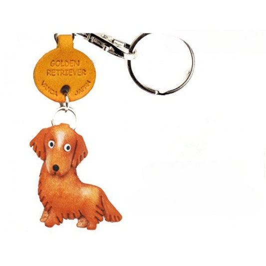 Golden Retriever Leather Dog Keychain