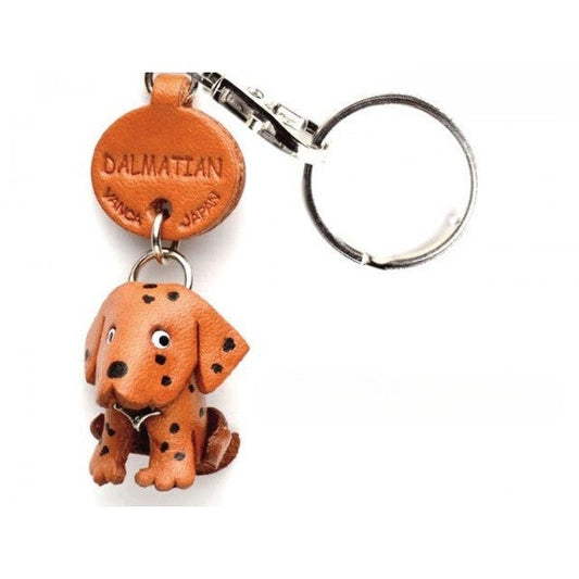 Dalmatian Leather Dog Keychain