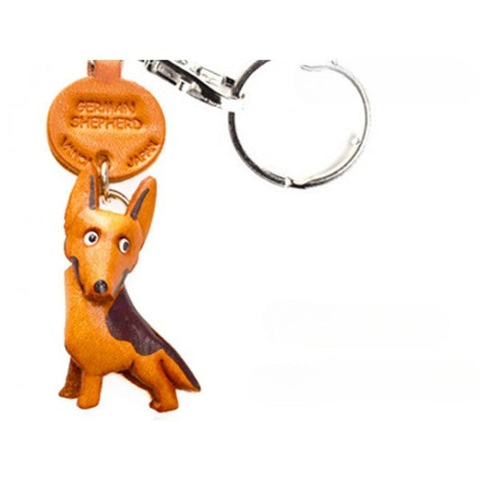 German Shepherd Leather Dog Keychain