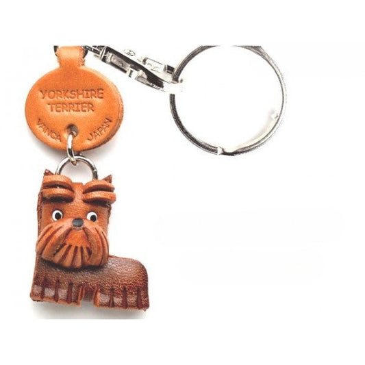 Yorkshire Terrier Leather Dog Keychain