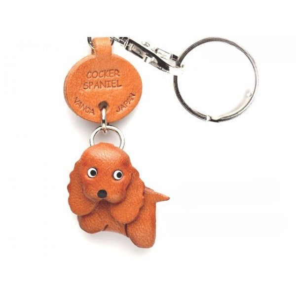 Cocker Spaniel Genuine Leather Dog Keychain - Handcrafted 3D, Unique Pet Keepsake, 3D Leather Art, Bag Charm, Made in Japan