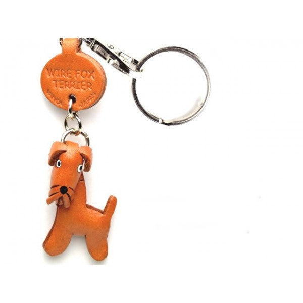 Wire Fox Terrier Leather Dog Keychain