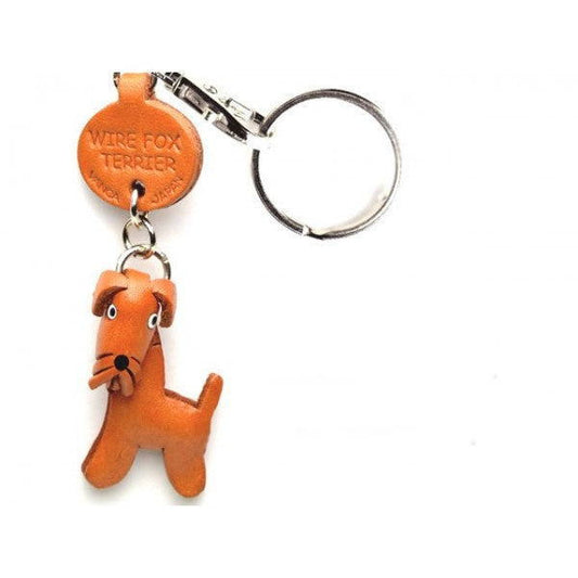Wire Fox Terrier Leather Dog Keychain
