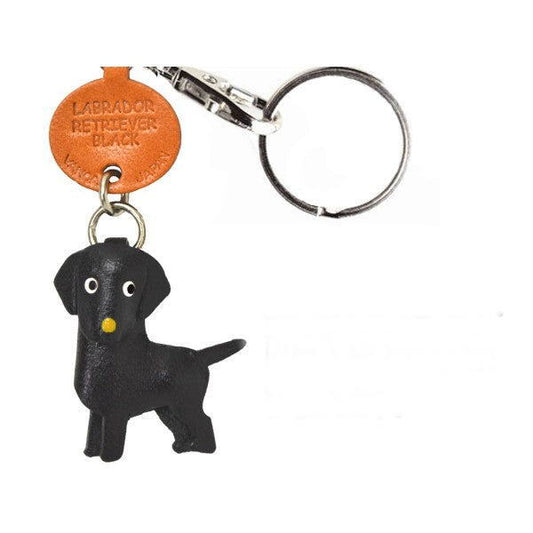 Labrador Retriever Black Leather Dog Keychain