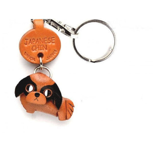 Japanese Chin Leather Dog Keychain