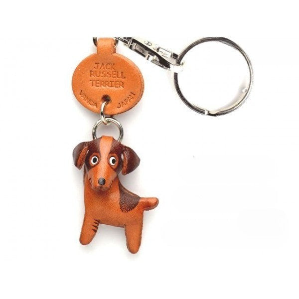 Jack Russell Terrier Leather Dog Keychain