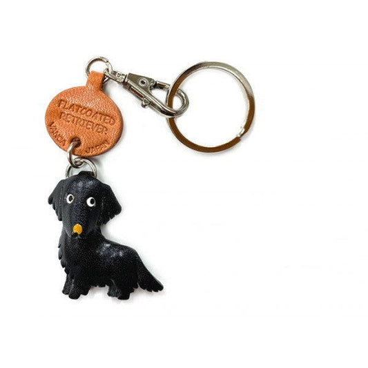 Flatcoated Retriever Leather Dog Keychain
