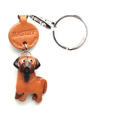 Mastiff Japanese Genuine Leather Dog Keychain - Handcrafted 3D, Unique Pet Keepsake, 3D Leather Art, Made in Japan