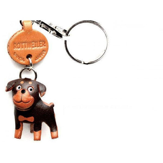 Rottweiler Leather Dog Keychain