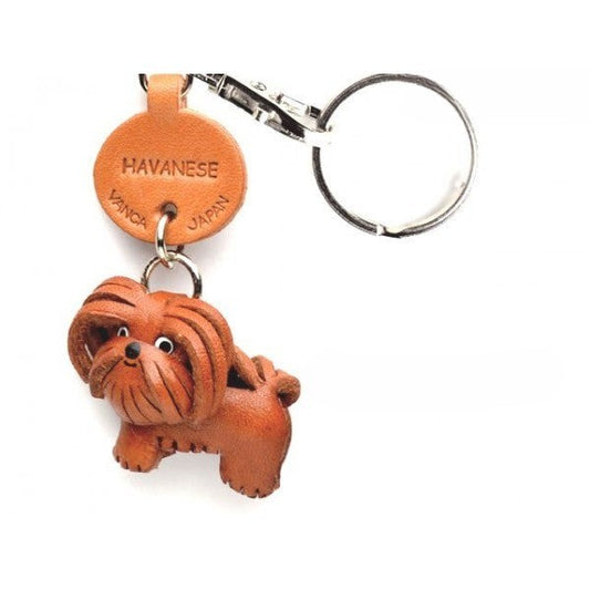 Havanese Leather Dog Keychain