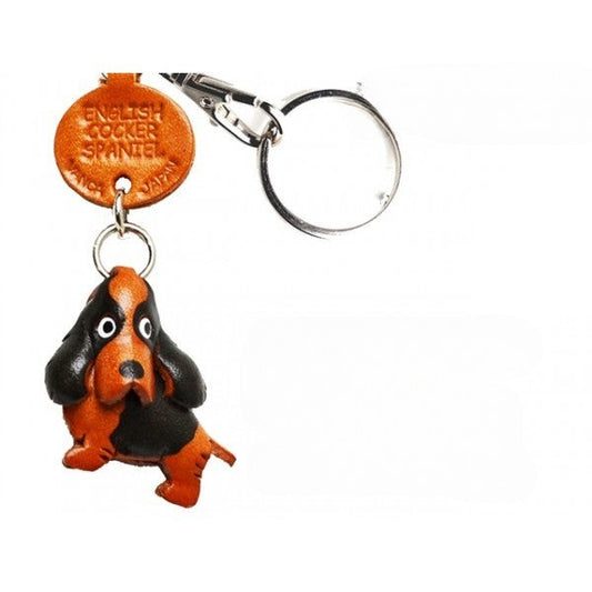 English Cocker Spaniel Leather Dog Keychain