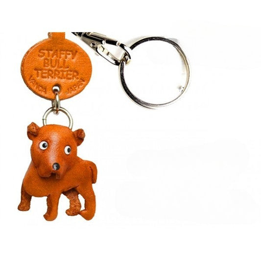 Staffordshire Bullterrier Leather Dog Keychain