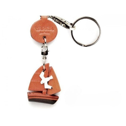 Sailboat Japanese Leather Keychains Goods