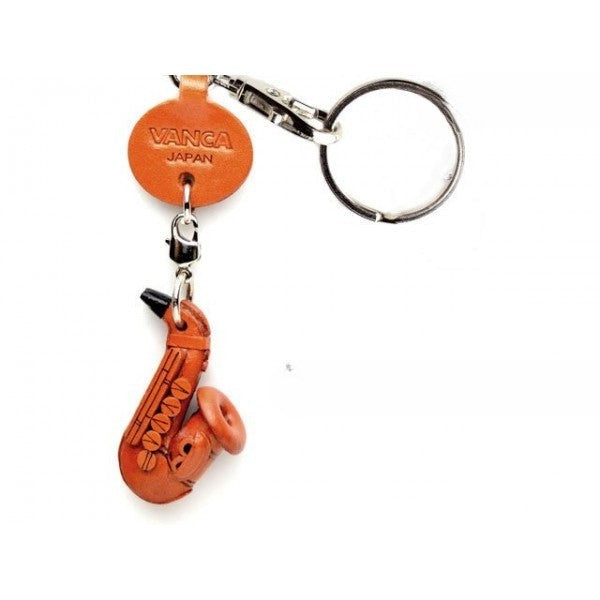 Saxophone Leather Keychain