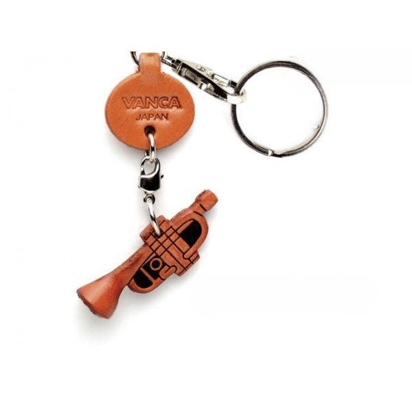 Trumpet Leather Keychain