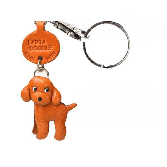 Labradoodle Leather Dog Keychain