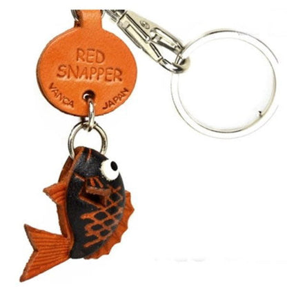 Red Snapper Japanese Leather Keychains Fish