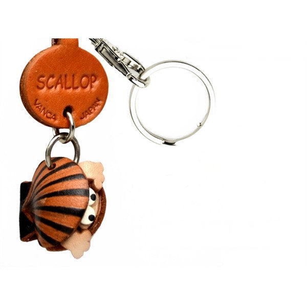 Scallop Japanese Leather Keychains Fish
