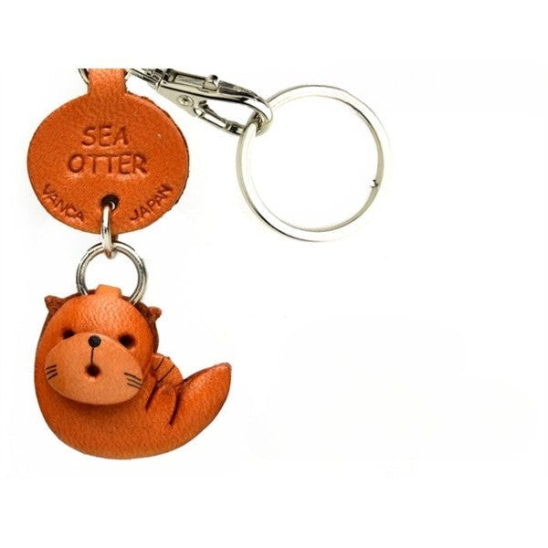 Sea Otter Japanese Leather Keychains Fish